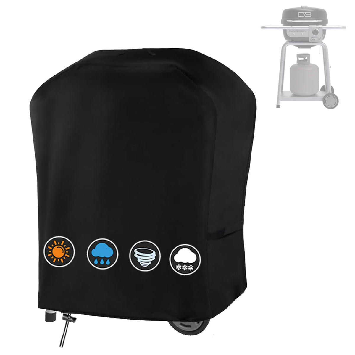 Rsipelsk grill cover for Bistro Pro electric, waterproof protection keeps your grill dry during rain.