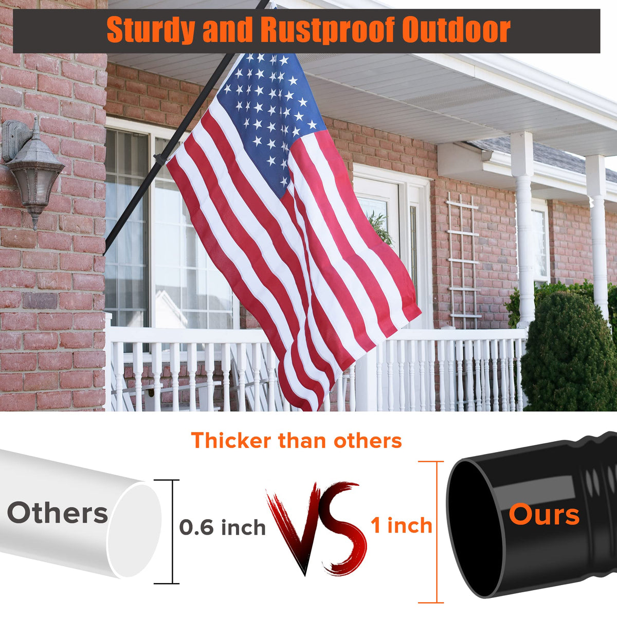 RSOTC adjustable flag pole from 1.2 to 6 ft fits multiple flags