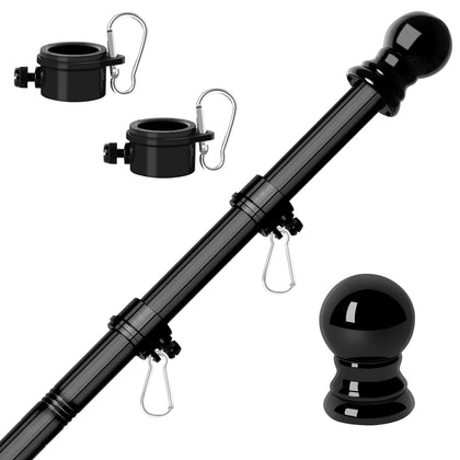 RSOTC black flag pole 5ft for a clean home yard display