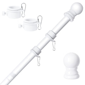 RSOTC 6ft stainless steel flag pole with tangle-free rings for smooth spins