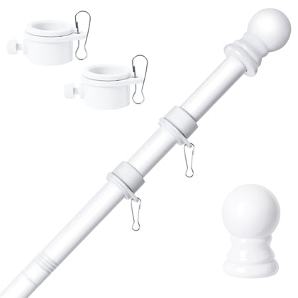 RSOTC 6ft stainless steel flag pole with tangle-free rings for smooth spins