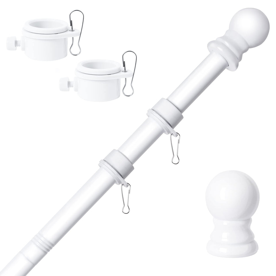 RSOTC 6ft stainless steel flag pole with tangle-free rings for smooth spins