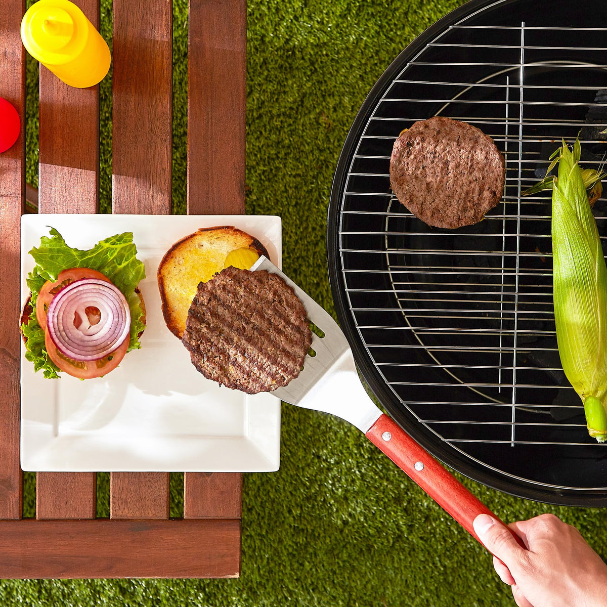 RSVP Endurance stainless steel blade shines for quick flips on burgers