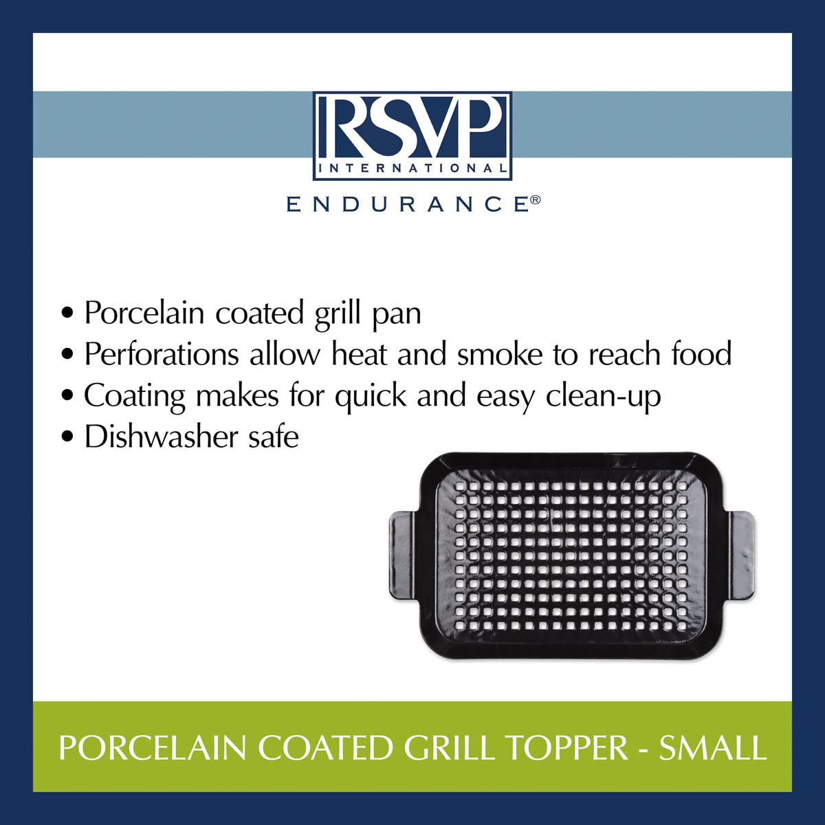 Easy-clean RSVP BBQ tray after outdoor cooking