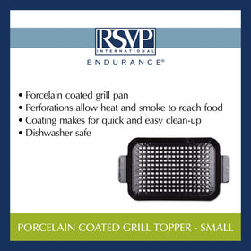 Easy-clean RSVP BBQ tray after outdoor cooking