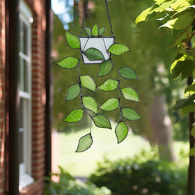 Rswardeleco leaf suncatcher with chain adds effortless wall or window art