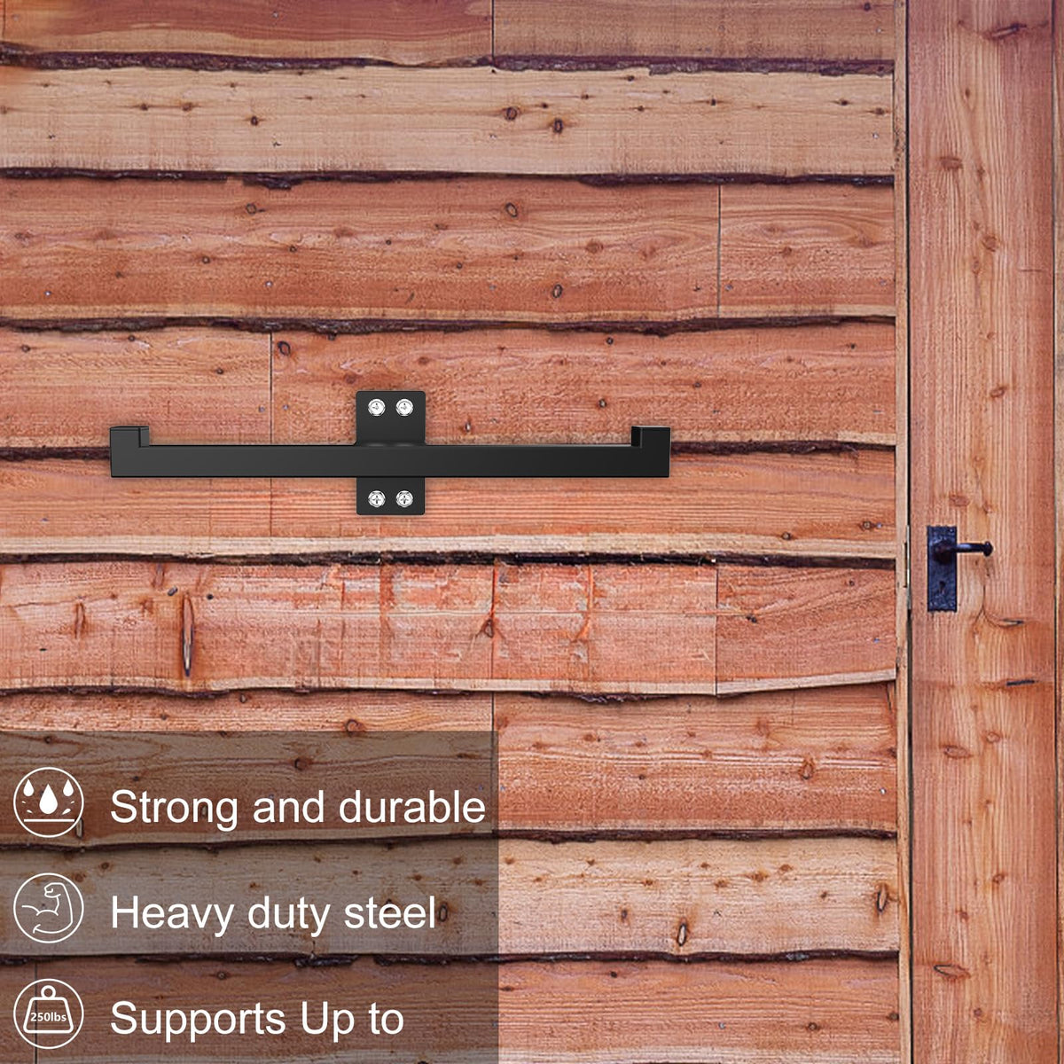 RTOSY garage tool rack keeps handles, hoses, and accessories neatly organized
