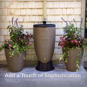 RTS Newport rain barrel overflow nozzle on the side