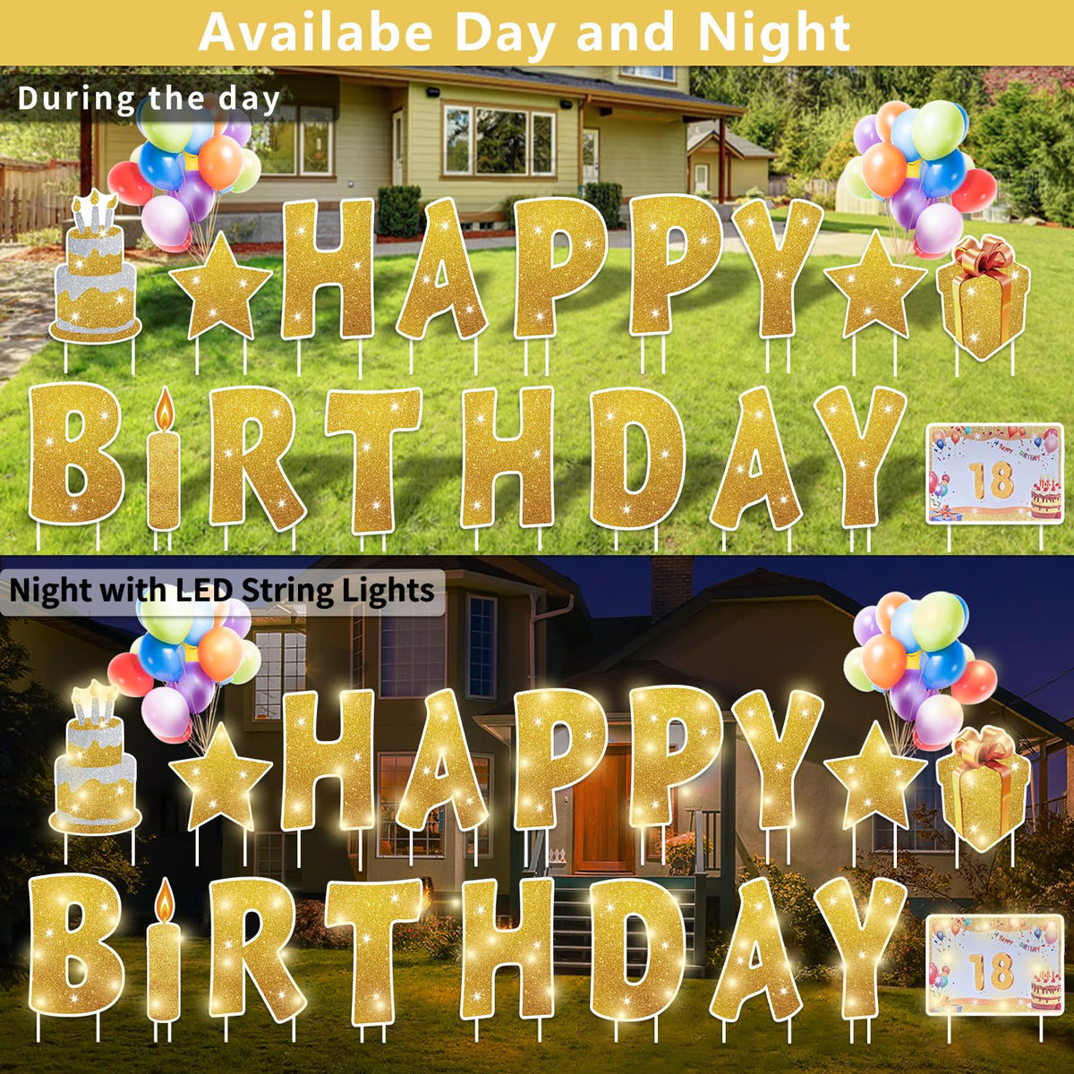Rtshuok weatherproof yard sign withstands rain and sun for reusable celebrations