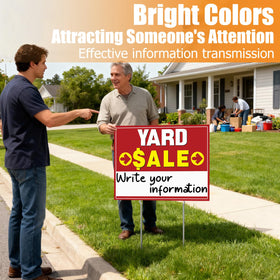 Rtshuok all-weather yard signs resist rain and sun to last multiple events.