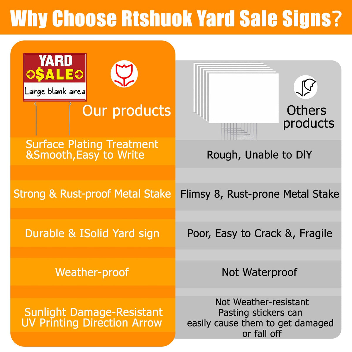 Rtshuok bright fluorescent colors catch attention from the curb.