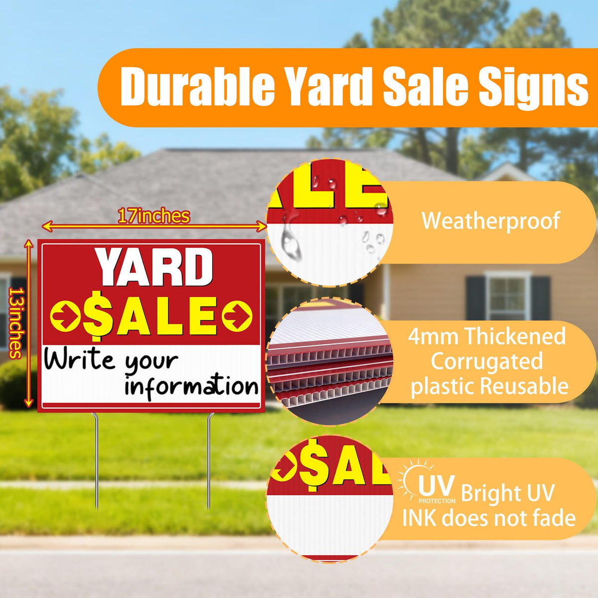 Rtshuok double-sided yard signs with arrows for easy traffic guidance.