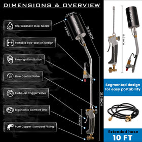 RTTOOA piezo ignition with safety valve for precise flame control