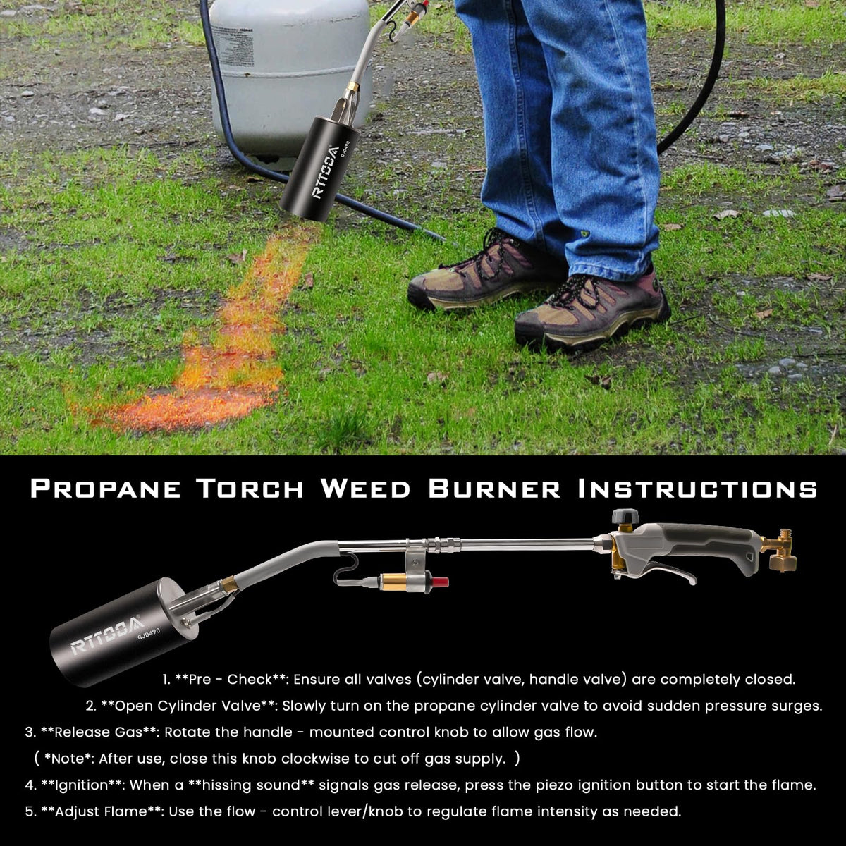 RTTOOA versatile heat tool for weed clearing, ice melting, and more