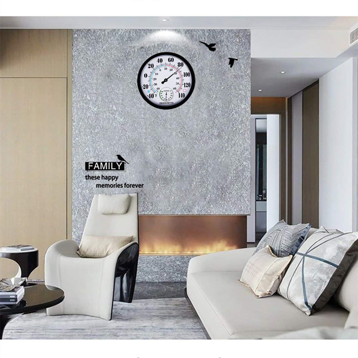 RTWAW thermometer displays -40 to 60°C range for diverse climates.