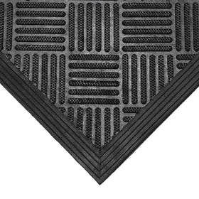 Dura-Scraper Checkered mat offers rugged rubber for long-lasting use.