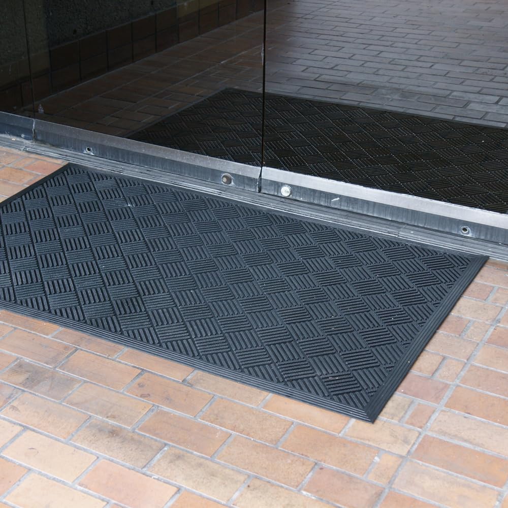 Rubber-Cal Dura-Scraper Checkered edge detail highlights sturdy construction.