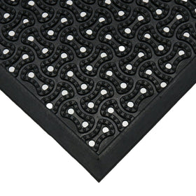 Rubber-Cal Dura-Scraper Drainage mat anti-slip surface helps prevent slips in busy doorways.