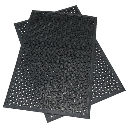 Rubber-Cal Dura-Scraper Drainage mat texture close-up highlights durable anti-slip grip.