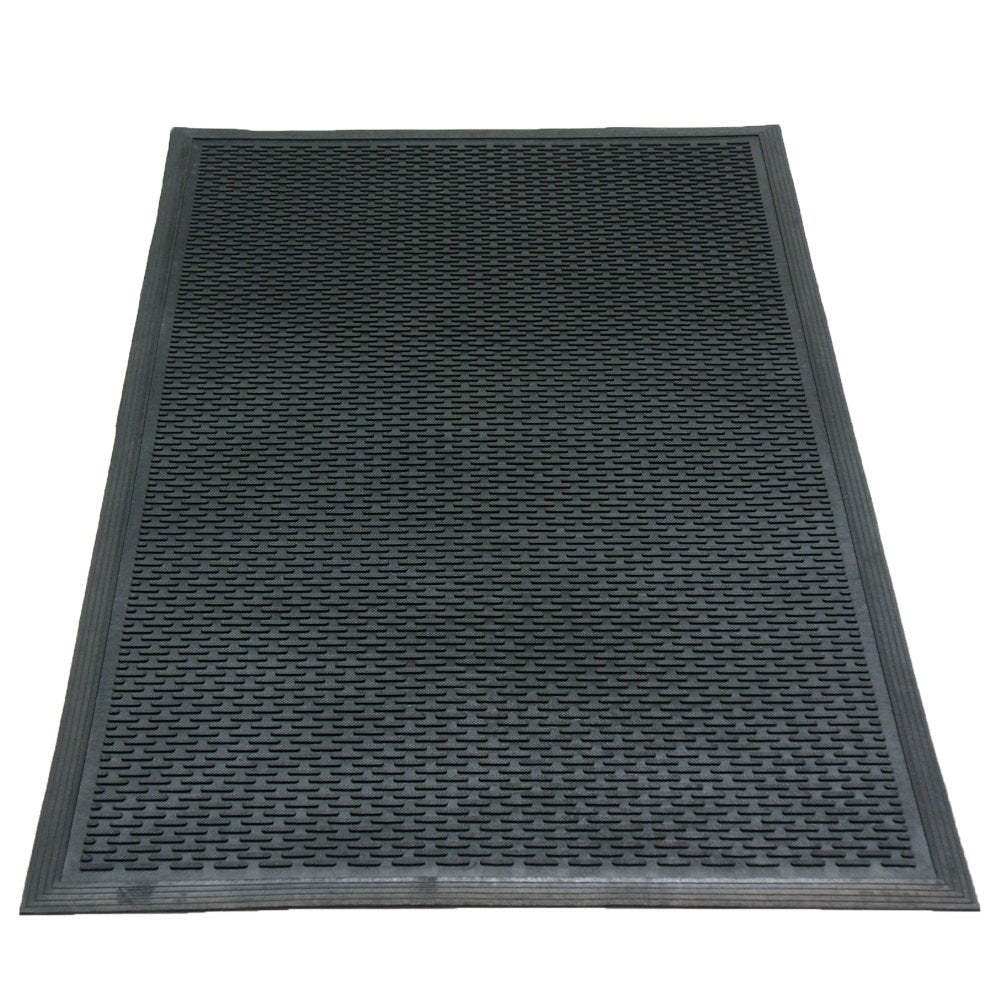 Rubber-Cal Dura-Scraper Linear 2x3 mat traps moisture at doorways for safer entry.