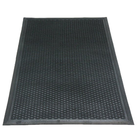 Rubber-Cal Dura-Scraper Linear 2x3 mat traps moisture at doorways for safer entry.
