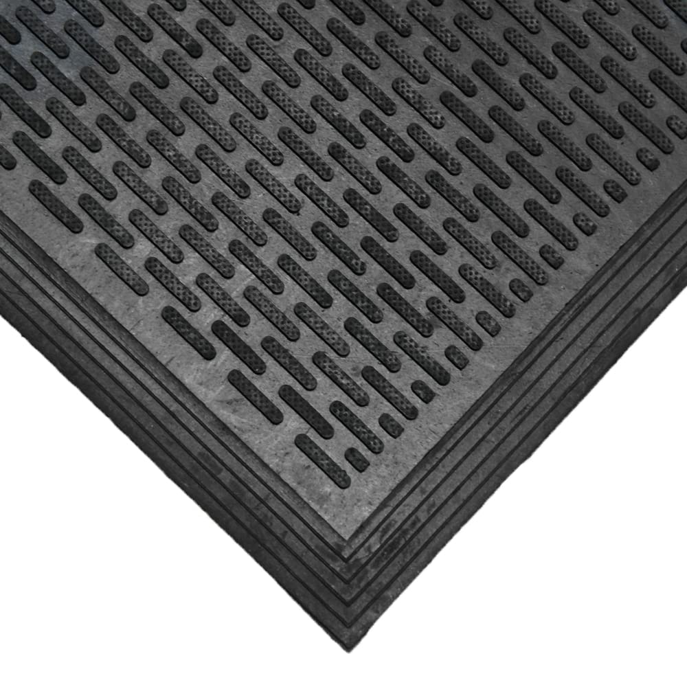 Rubber-Cal Dura-Scraper Linear 4x6 mat suits large entryways with reliable dirt scraping.
