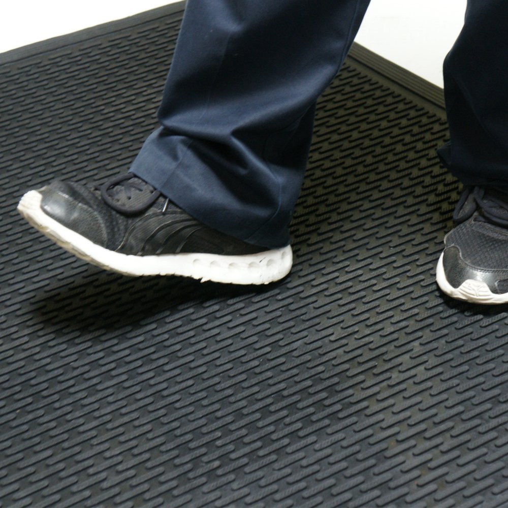 Rubber-Cal Dura-Scraper Linear suitable for indoor and outdoor use at busy entrances.