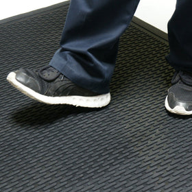 Rubber-Cal Dura-Scraper Linear suitable for indoor and outdoor use at busy entrances.