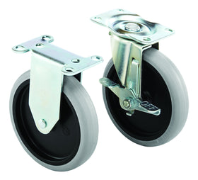 Rubbermaid fixed caster offers reliable support on uneven floors.