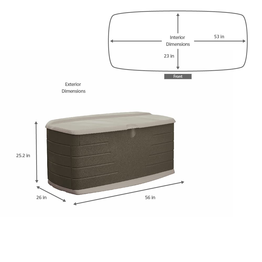 Rubbermaid deck box seat top provides extra outdoor seating.
