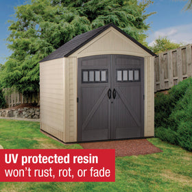 Rubbermaid shed roof resists heavier snowfall up to 15 psf.