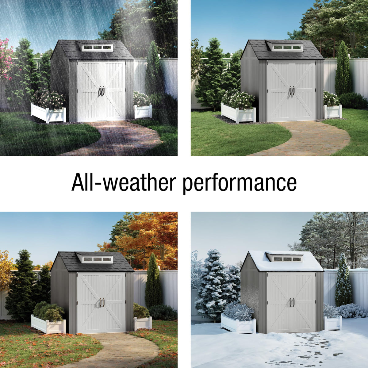 Rubbermaid shed with 180-degree door enables easy access to large items