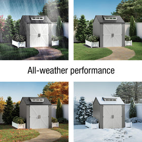 Rubbermaid shed with 180-degree door enables easy access to large items