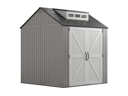 Rubbermaid shed floor view demonstrates built-in floor for dry storage