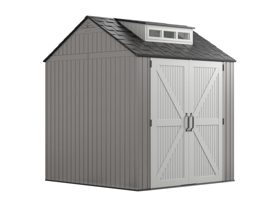 Rubbermaid shed floor view demonstrates built-in floor for dry storage