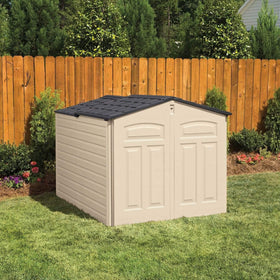 Rubbermaid Slide-Lid Shed weather-resistant resin protects contents