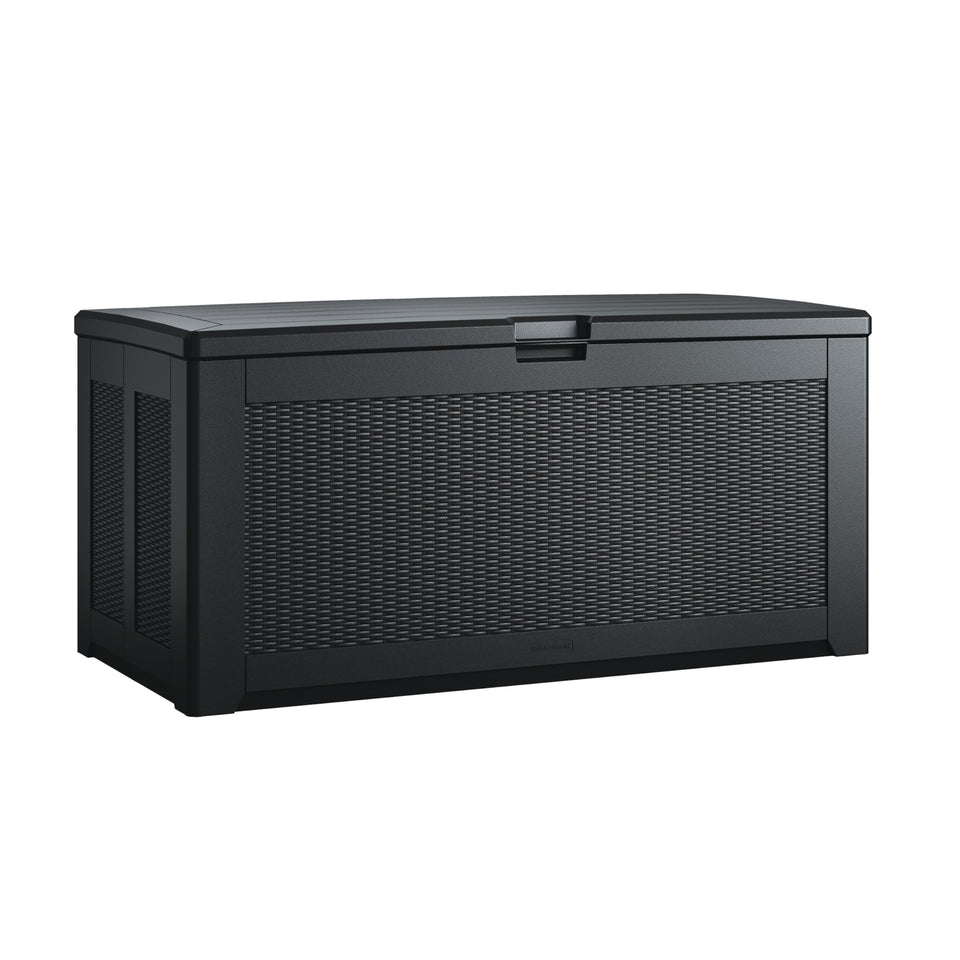 Rubbermaid X-Large Deck Box with storage space for cushions.