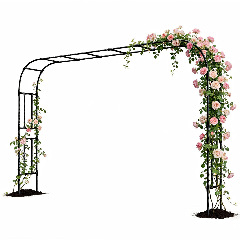 RUCOIN 25MM steel arch supports climbing plants with a sturdy 157-inch span