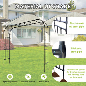 RUCOIN PE-coated arch resists rust for outdoor use