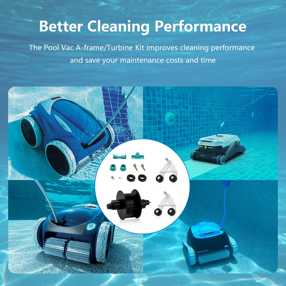 Turbine kit assembly simplifies maintenance and improves debris handling