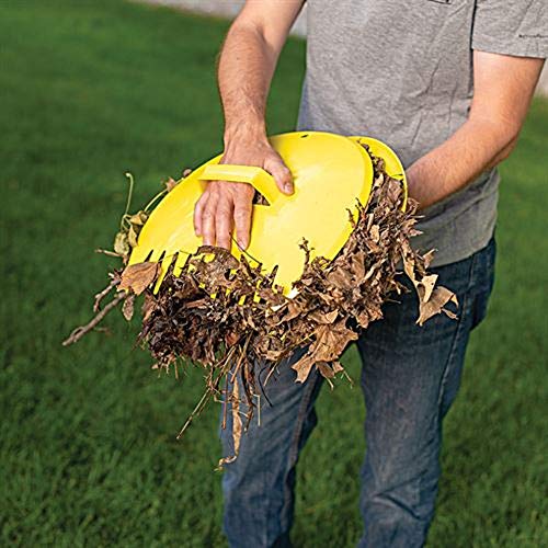 Rugg Original Leaf Scoops in use with two hands for efficient leaf pickup