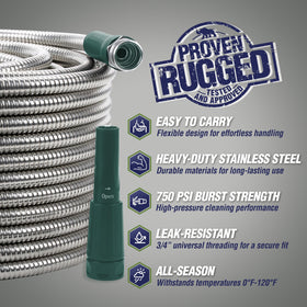 RUGGED RHINO adjustable spray nozzle showing versatile watering control.