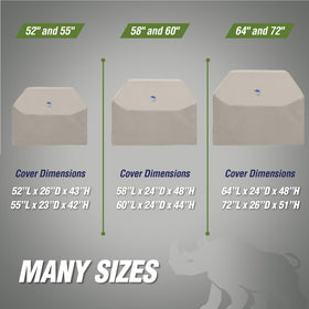 Rugged Rhino bottom clasps secure against shifting in strong winds.