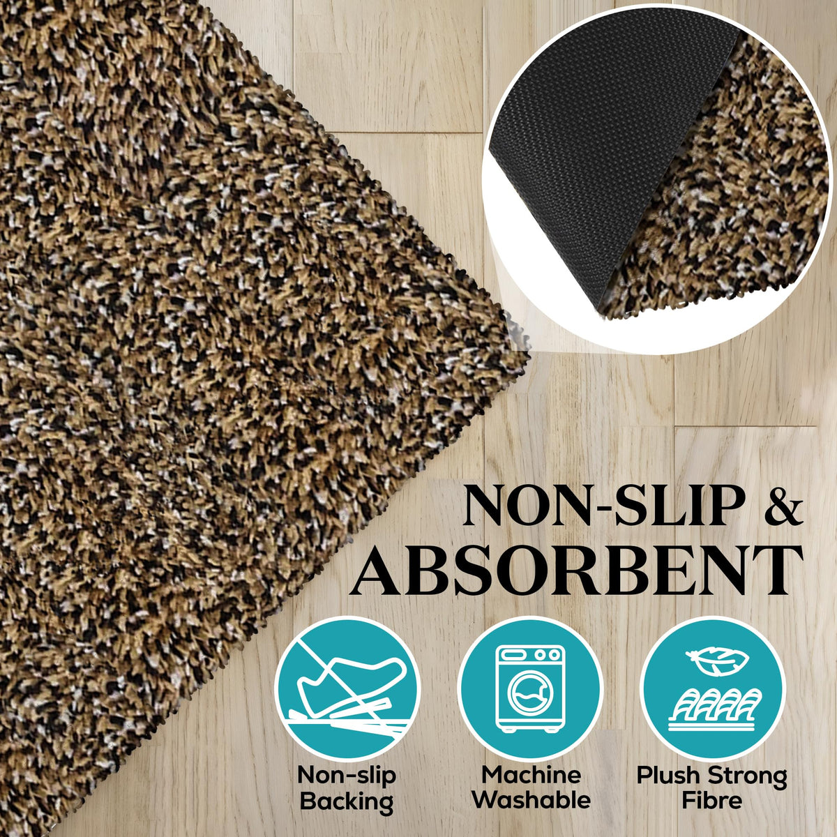 RugMast Non-Slip Back showcases secure placement on any indoor floor for peace of mind.