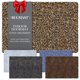 RugMast Premium Microfiber Door Mat in 20x30 creates a welcoming entry while trapping dirt.