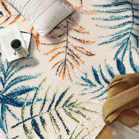 Rugshop Bahama Palm Frond kid and pet friendly rug for busy homes.