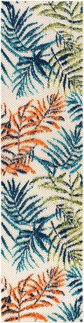 Rugshop Bahama Palm Frond in patio setup demonstrates durable, easy-clean outdoor use.