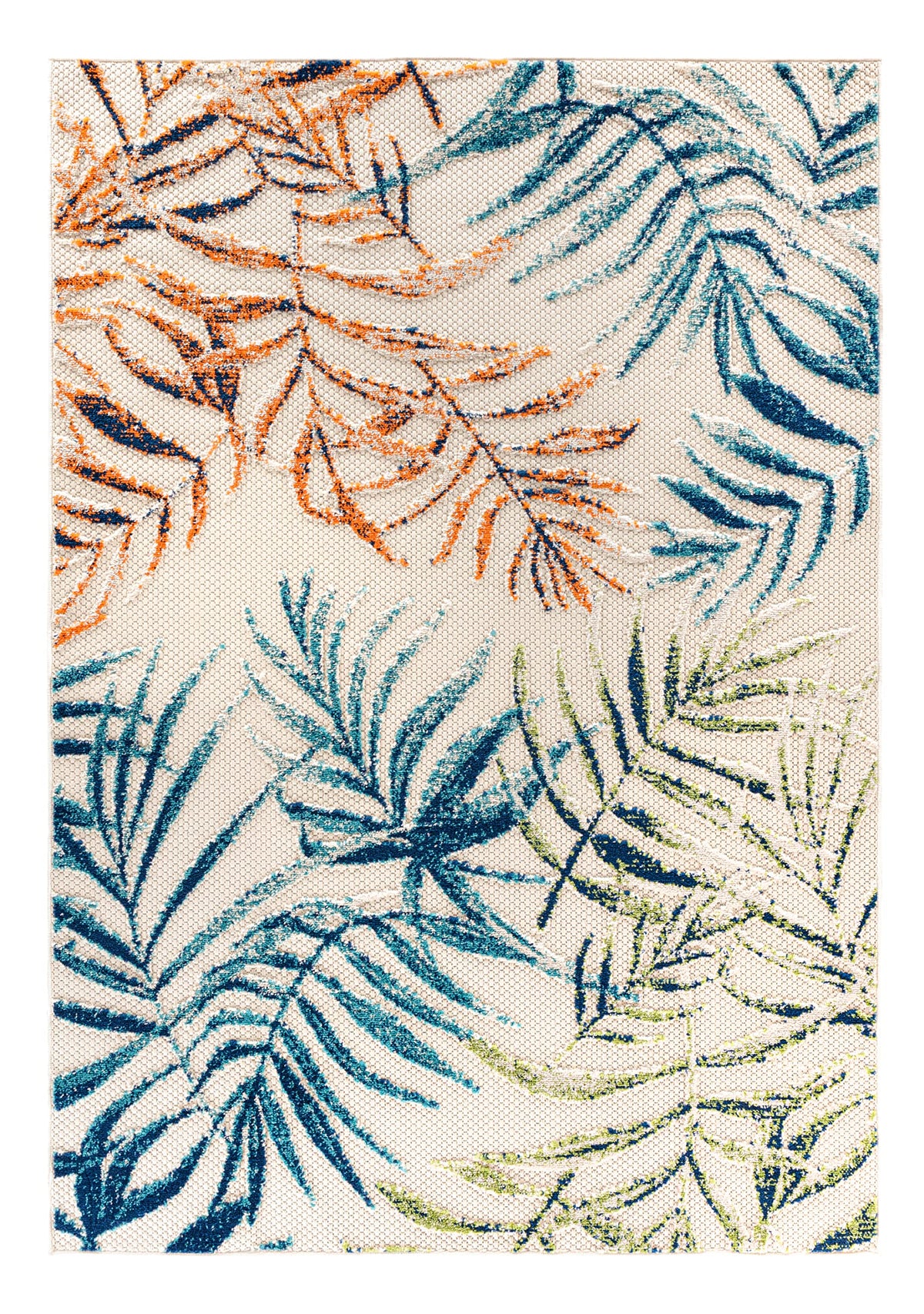 Rugshop Bahama Palm Frond tropical floral pattern enhances indoor and outdoor spaces.