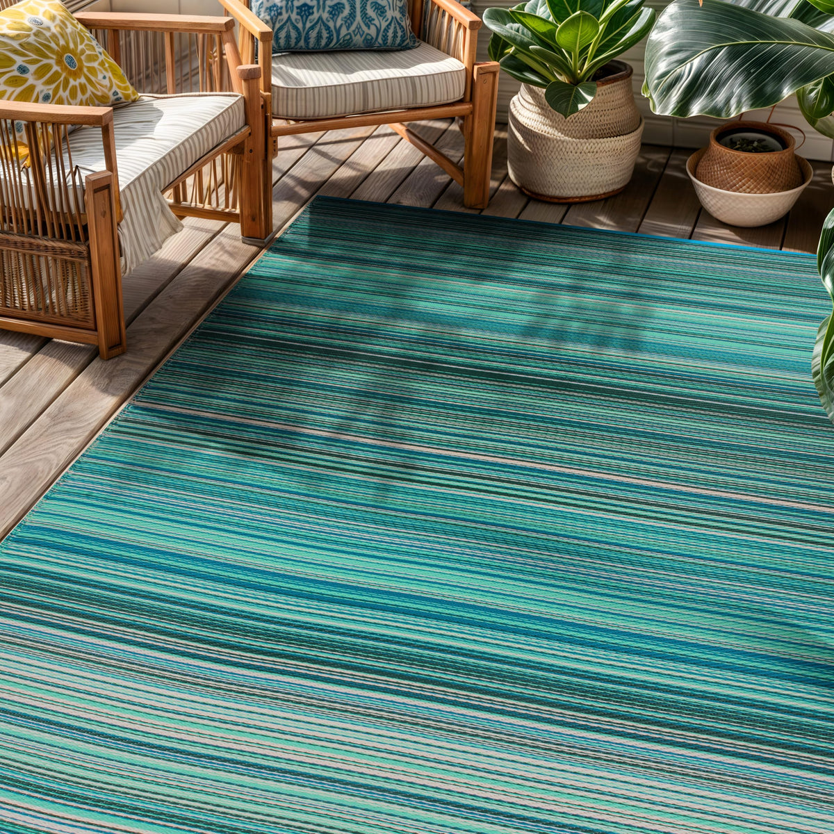 Rugshop lightweight outdoor rug that is portable for travel and adventures.