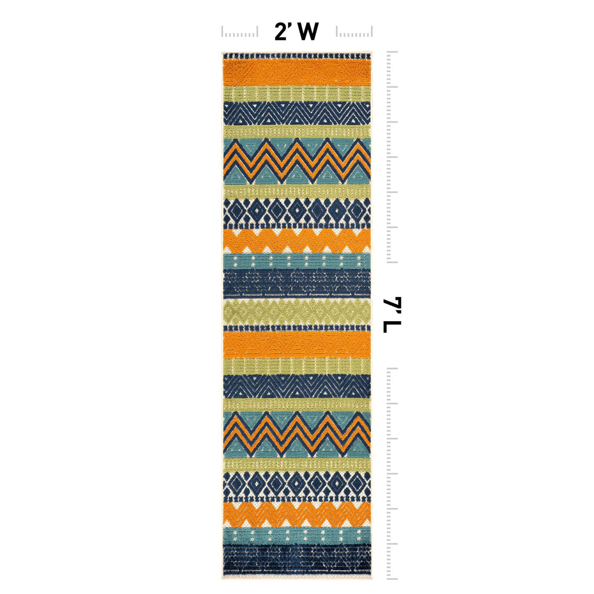 Rugshop Marbella pattern detail reveals chic boho stripe for modern spaces.